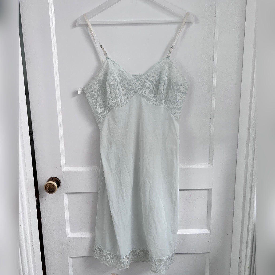 Vintage Vanity Fair Made in USA Baby Blue Nightie Slip Dress