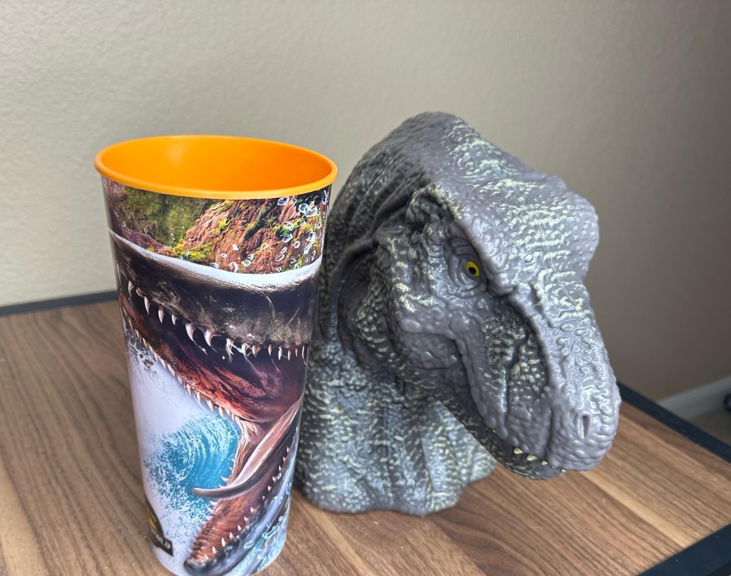 Jurassic Park Rebirth T-Rex Popcorn Bucket and Cup Combo SET OF 2 SHIPS FAST