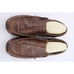 Roper Mens Brown Leather Ostrich Print Owen Slip-On Shoes Size 9
