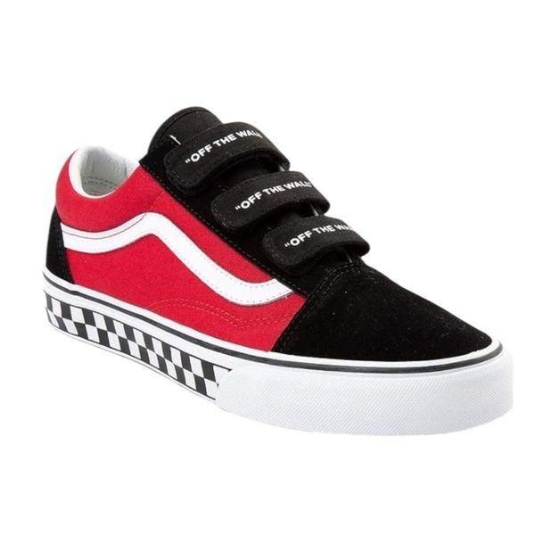 New Vans Black Red Old School V Suede & Canvas Sneakers Size 8 Womens - 6.5 Mens
