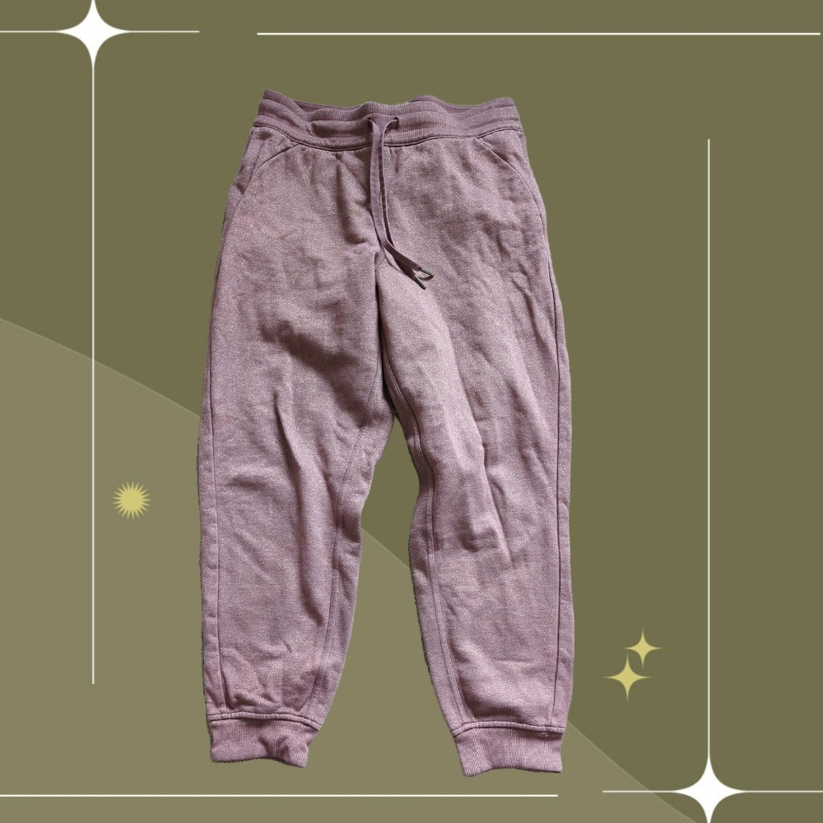 Lululemon Pink Gold Sparkle At My Leisure Jogger Pants Size 10