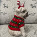 NEW Blue Sky Ceramic Christmas Pug in Red & Green Sweater approx 10” tall