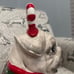 NEW Blue Sky Ceramic Christmas Pug in Red & Green Sweater approx 10” tall
