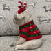 NEW Blue Sky Ceramic Christmas Pug in Red & Green Sweater approx 10” tall
