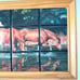 Vintage Wild Horses Drinking From River Mural Ceramic Tile Art Wall Decor Framed