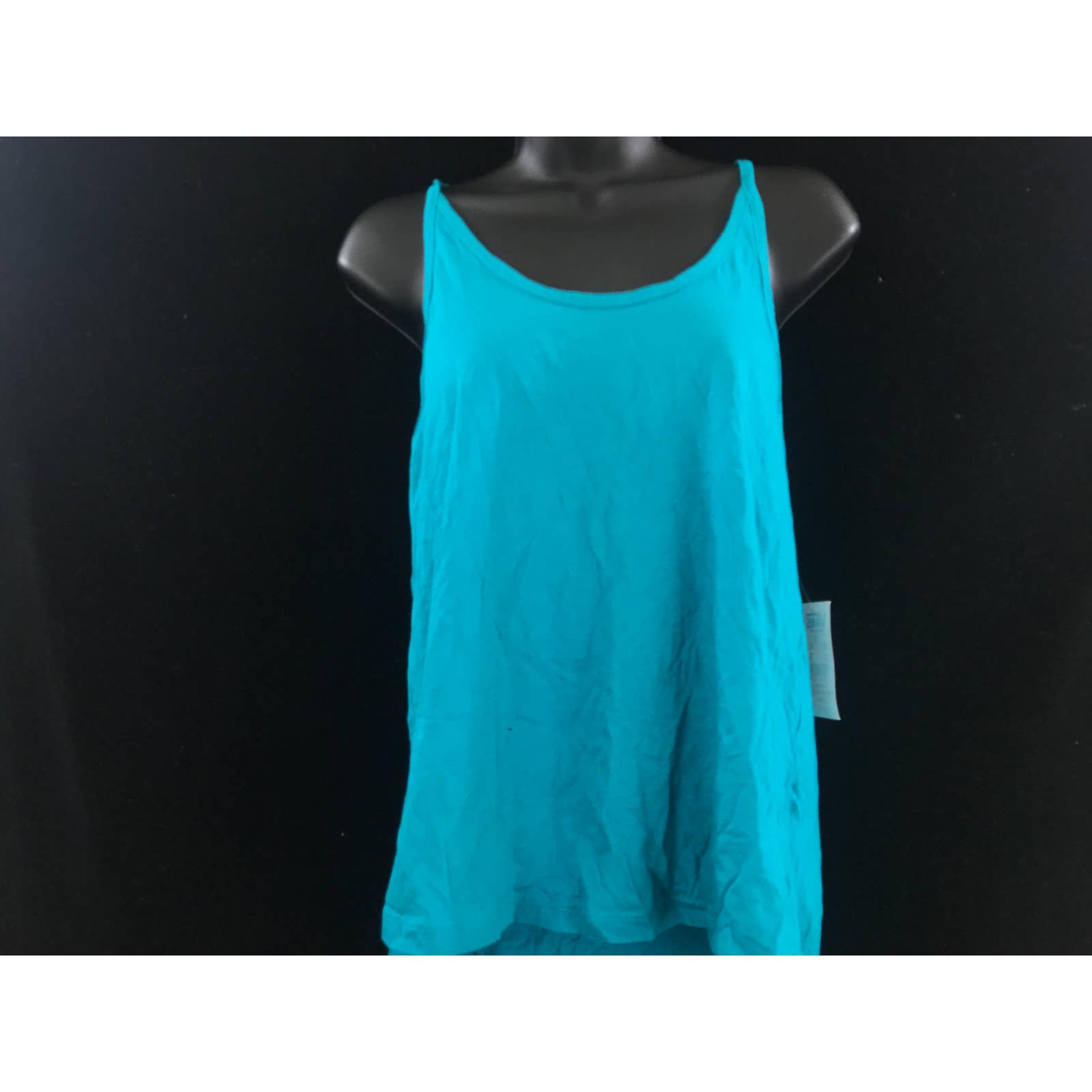 Womens bluish green cotton Vans Off the Wall spaghetti strap Tank top Size L New
