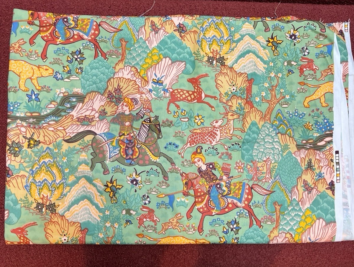 Vintage COHAMA Enchantment Print 2 yards Upholstery fabric NWT