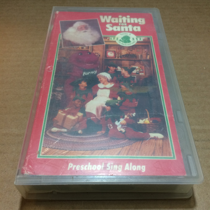 Barney Waiting For Santa Vtg VHS Preschool Sing Along 1990 Lyons