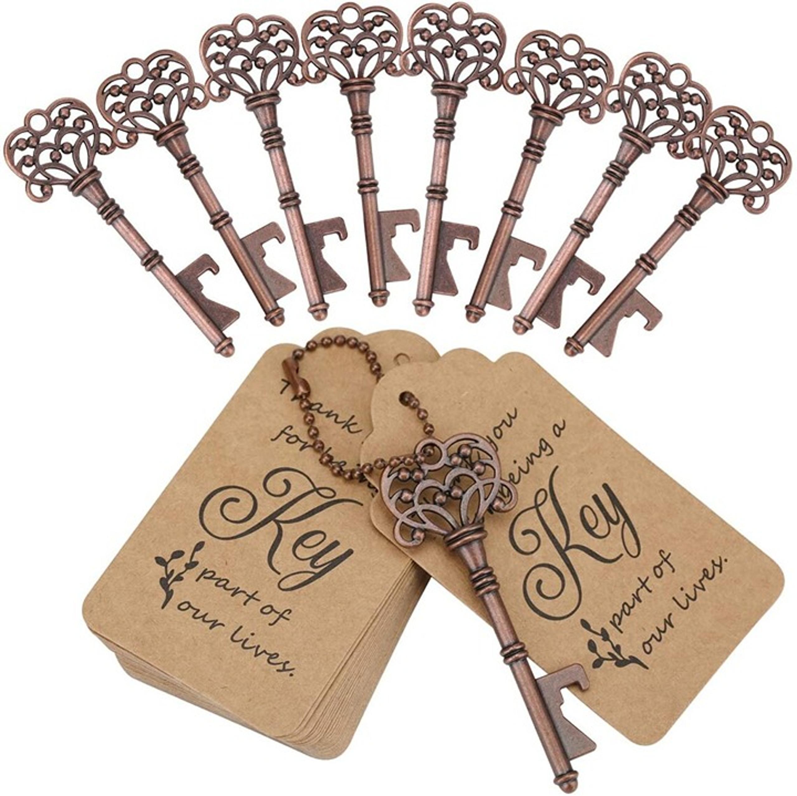 60 Bronze Master Keys, Small and Practical, Nice Card Keyring Gift