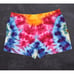 Tie Dyed Beach Shorts - Rainbow Boho Hippie - Pockets - Women's Large