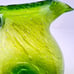 Pitcher Chartruese Green Handblown Bubble Glass Art With Swirls Large 9” Tall