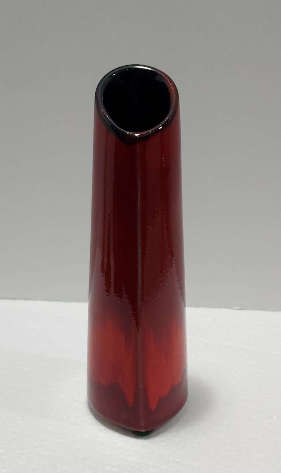 Poole England Red Flow Glaze Pottery Vase