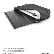 jeep Wrangler roof panel bag