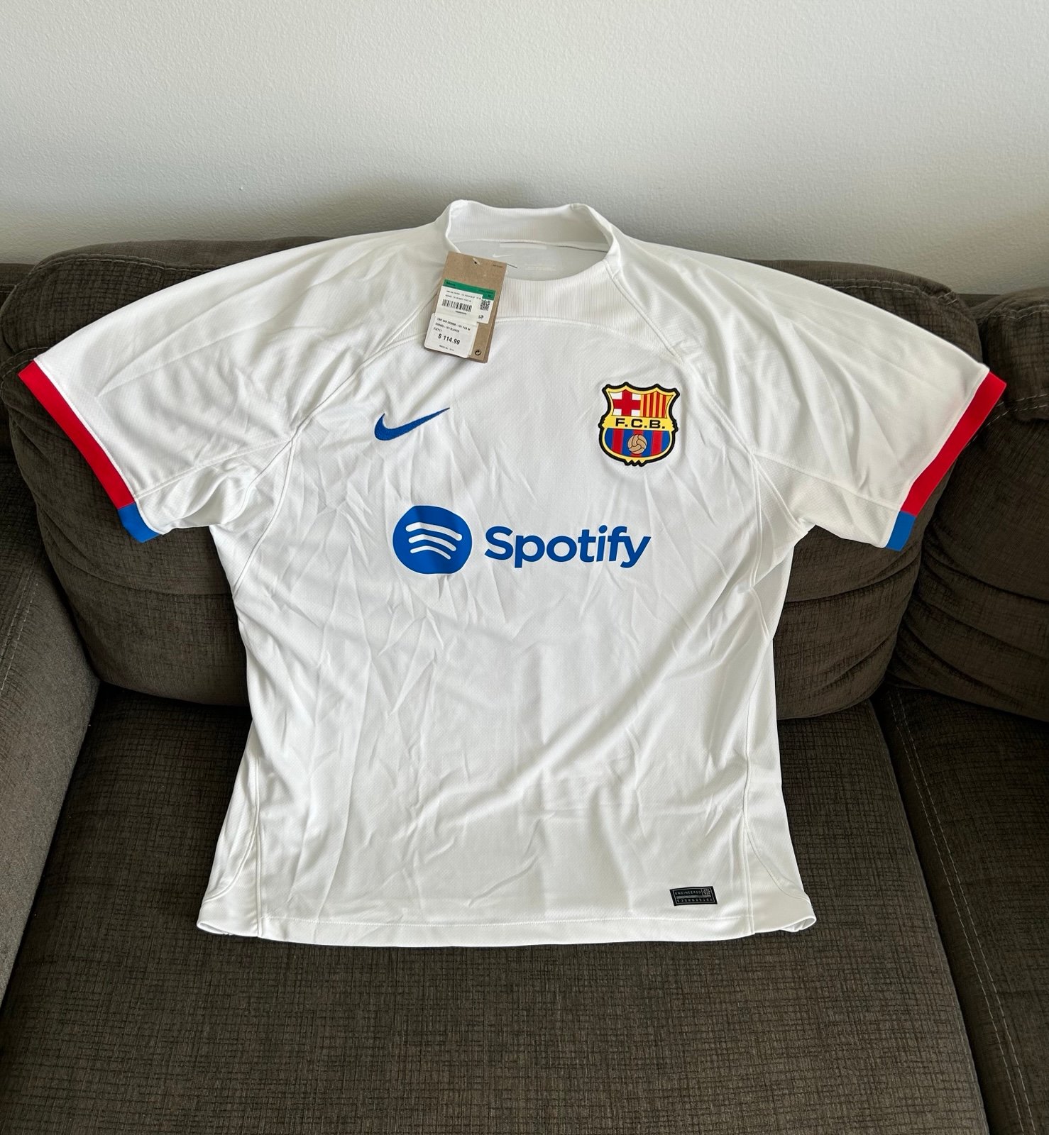 Nike Authentic FC Barcelona 2023 / 2024 Soccer DX2686-101 Jersey Men’s Sz: XL