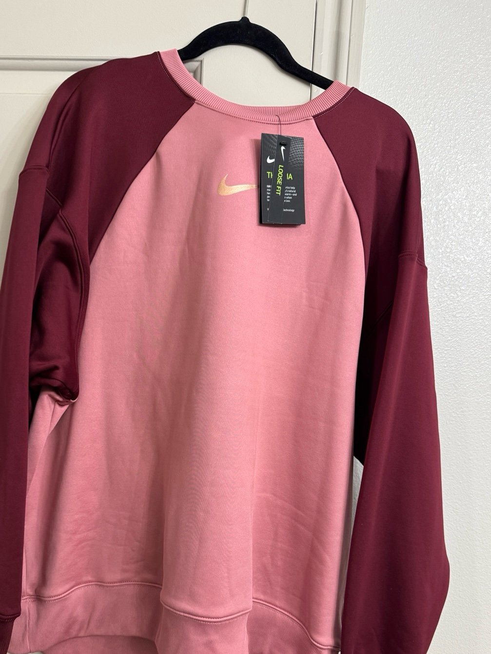 Nike Burgundy and Pink Crew Neck