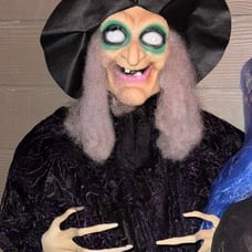 72” Hanging Witch Decoration with Light-up Eyes and Sound Activation Function