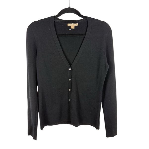 Michael Kors 100% Cashmere Black V-Neck Cardigan- size M