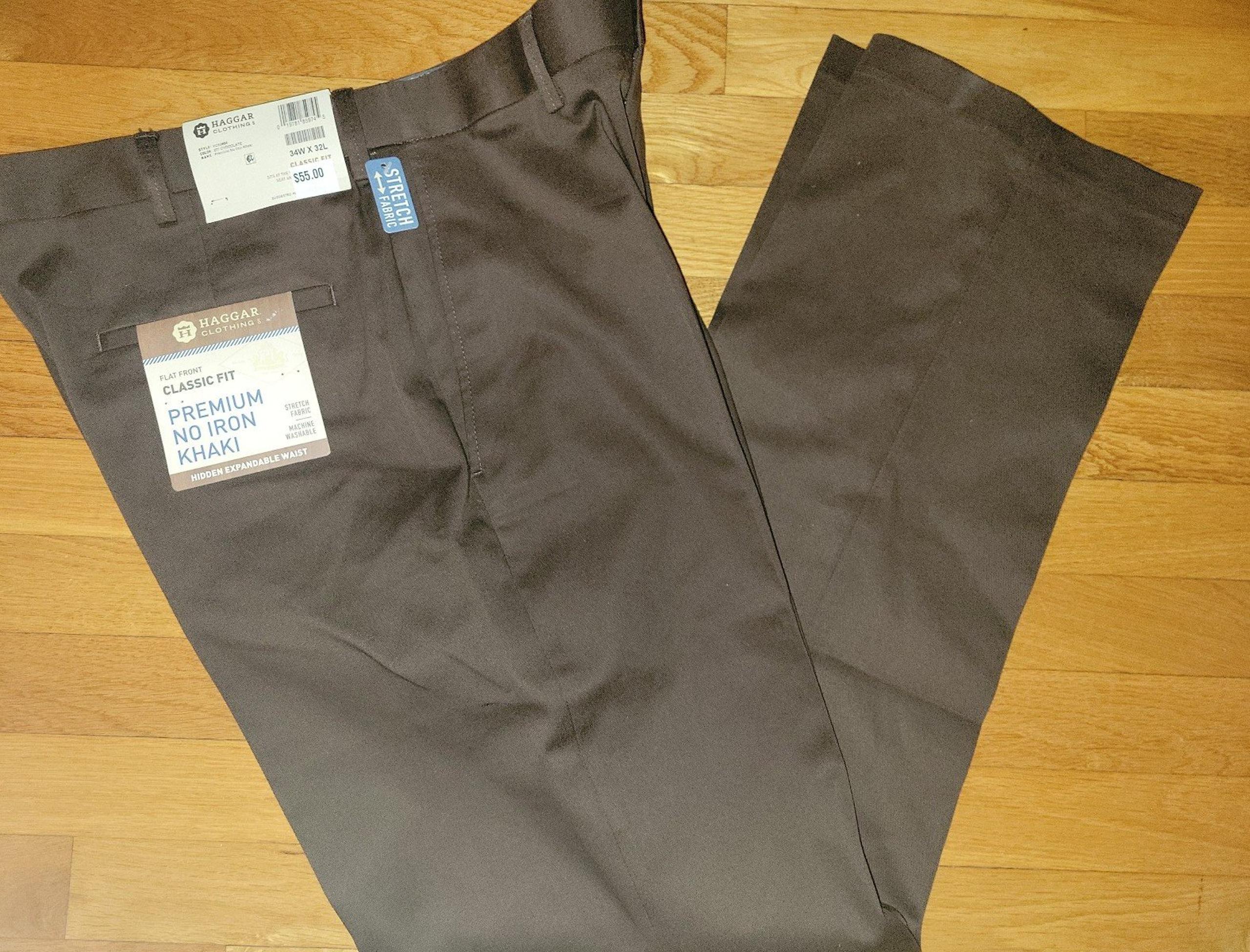 New Haggar Men's Brown Khaki Pants (sz 34x32)