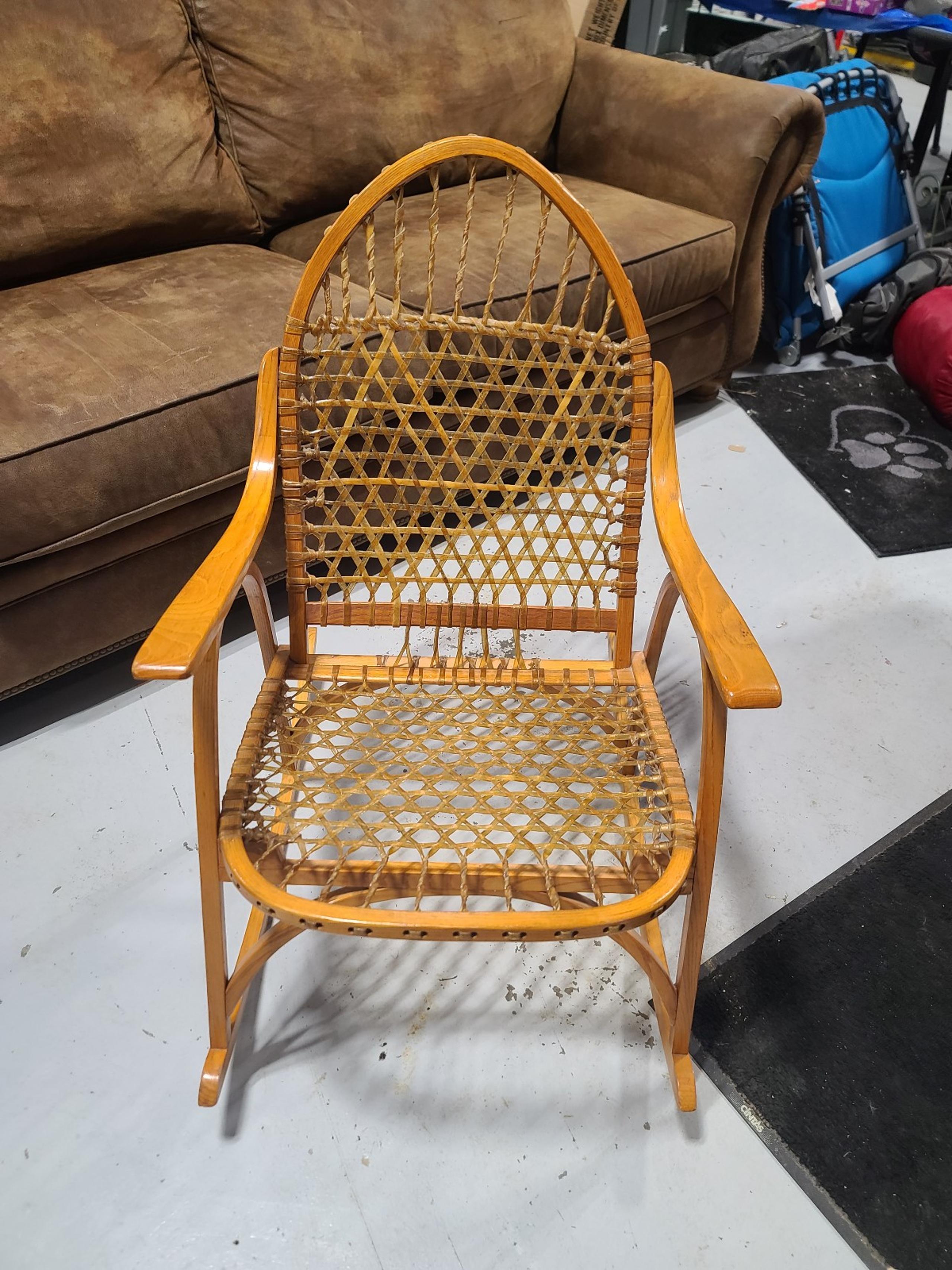 1060s Vintage Snowshoe Oak Rocking Chair