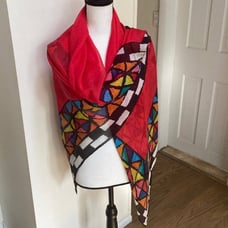 NWT Mainie Aboriginal Art Pure Silk Large Scarf