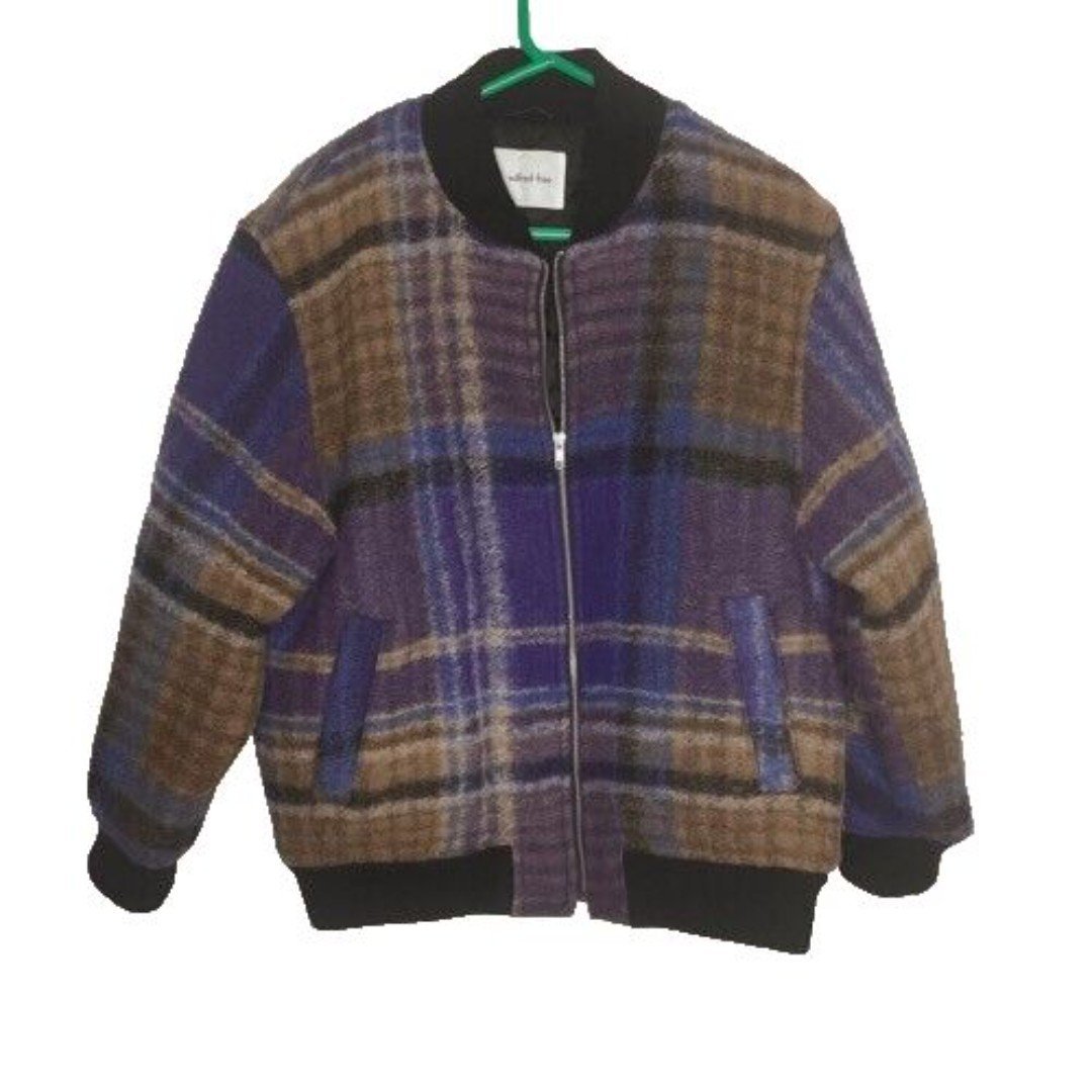 Wilfred Free Aritzia Full Zip Stable Bomber Jacket Women Size M Wool Blend