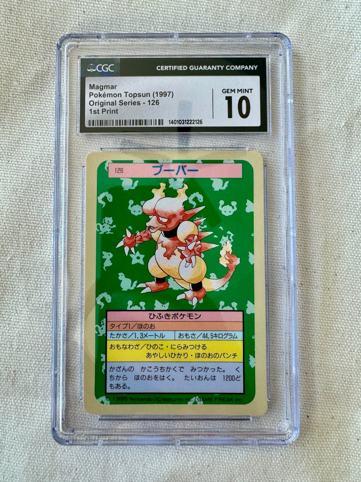 CGC 10 Magmar Blue Back TopSun #126 POP 4