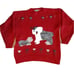 Vintage 80s Stefano Sportswear Cute Red Sheep Dog Sweater Tag Size Missing
