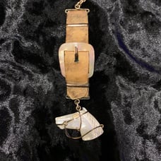 !!Antique Victorian Mother of Pearl Horse Head & Buckle Pocket Watch Fob/Pendant