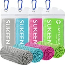 Sukeen [4 Pack Cooling Towel (40 x12 ),Ice Towel,Soft Breathable Chilly Towel