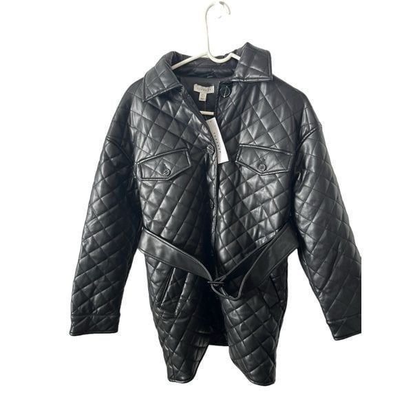 Top Shop Quinn Faux Leather Jacket Size UK 8/ US 4