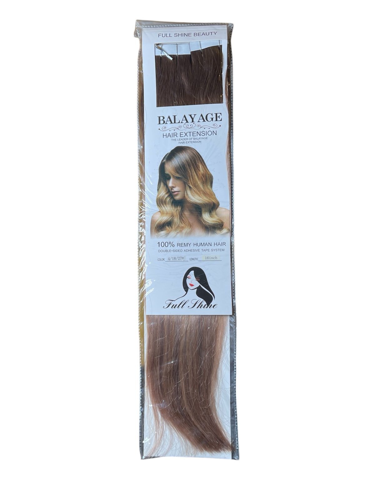 BalayAge Remy Human Hair 20 Tape in Brown 16” 4/18/27# Hair Extensions