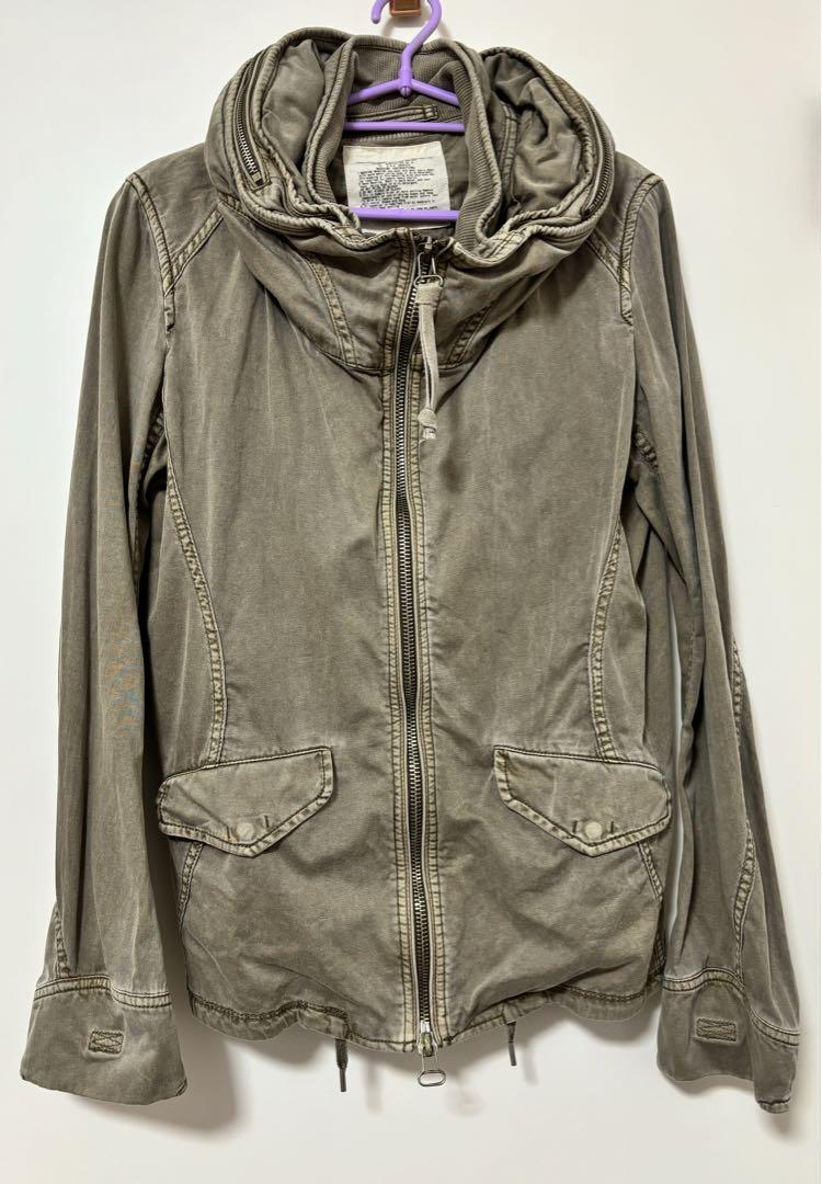 goa Jacket Military Hood Double Zipper Khaki Outer