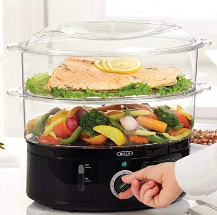 BELLA 2 tier food steamer white color