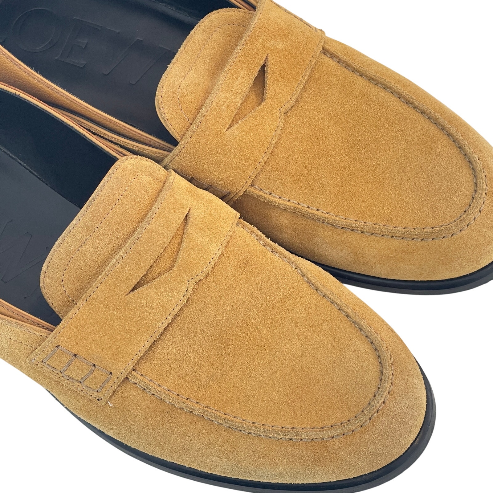 LOEWE Collapsible Heel loafer tan suede x leather size 45