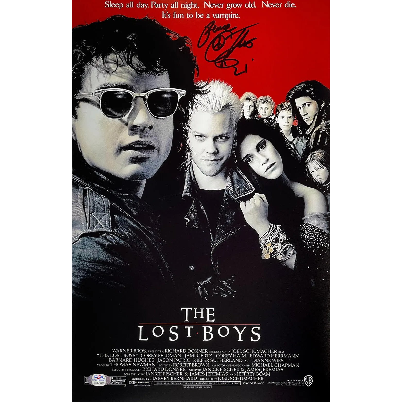 Corey Feldman Signed 11x17 The Lost Boys Photo Peace PSA/DNA ITP