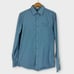 Calvin Klein Mens Size Medium Blue Gingham Print Slim Fit Cotton Dress Shirt