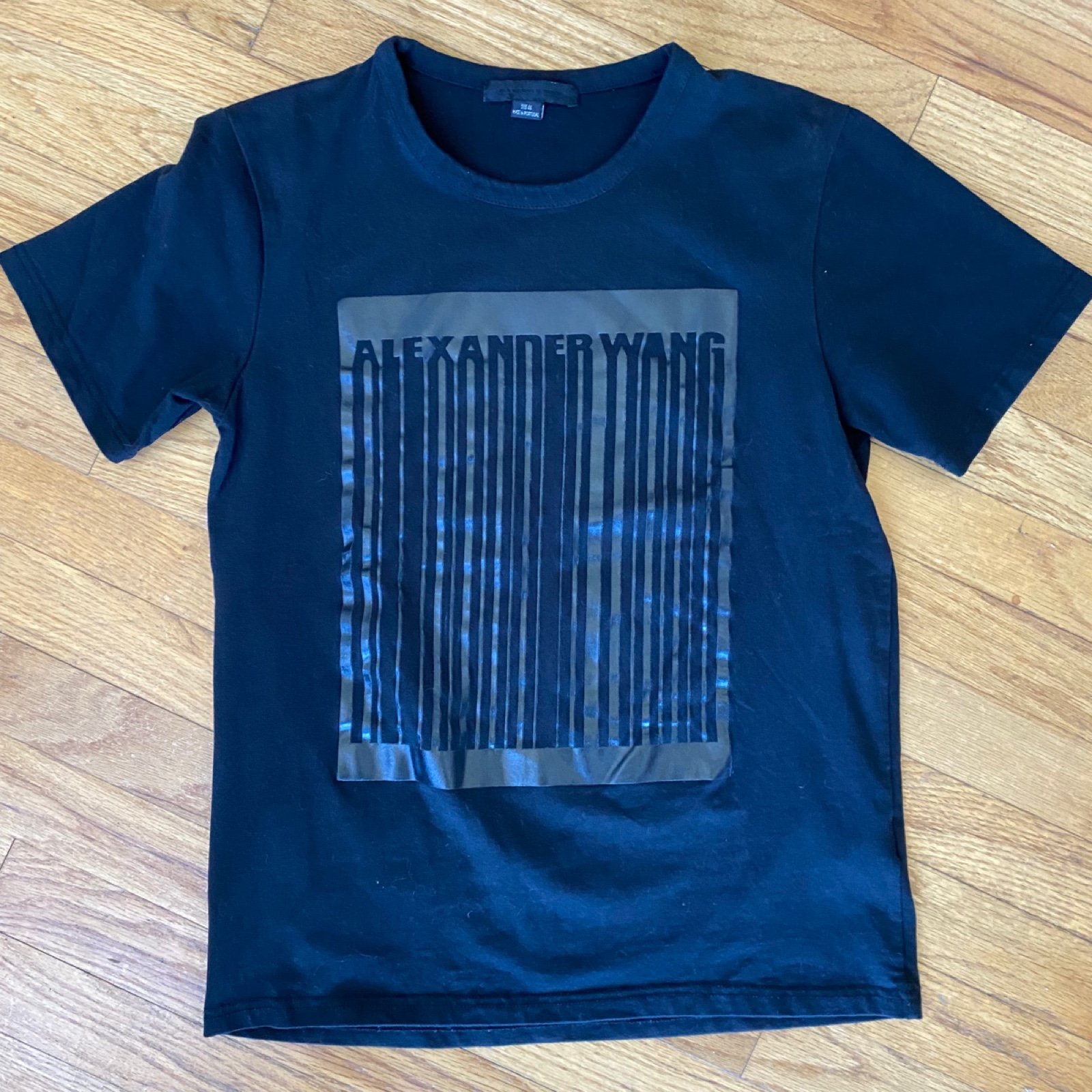Alexander Wang Black Barcode Logo T-shirt