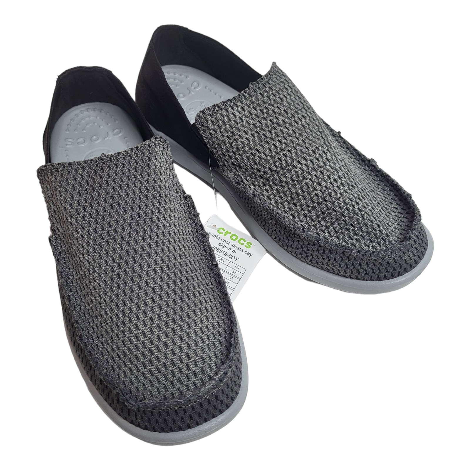 Crocs Mens Santa Cruz Siesta Cay 206558-0DY Slip On Loafer Shoes Size 7 Gray