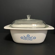 VTG Corning Ware Blue Cornflower 4 Qt. Dutch Oven Casserole W/Dome Lid