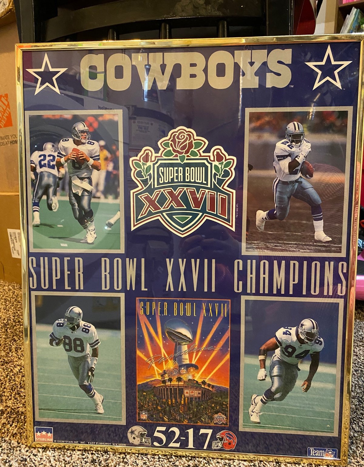 Dallas Cowboys XXVII Super Bowl Poster