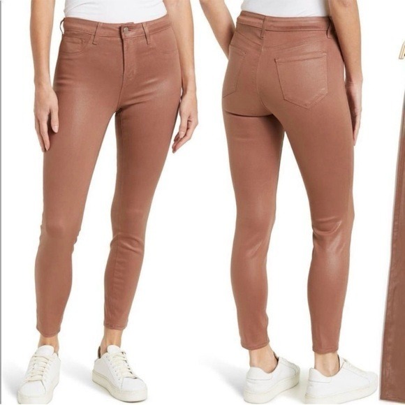 L’agence Margot High Rise Skinny Jeans in Sparrow Contrast Coated Wash Size 26