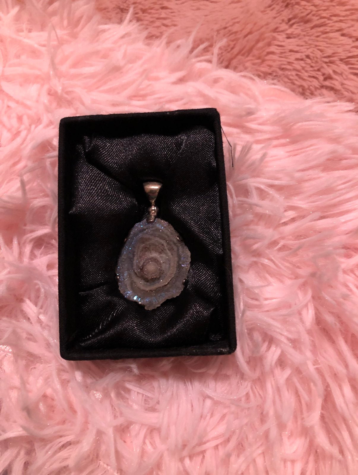 Chalcedony desert rose pendant