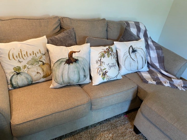 (Only Covers) Set of 4 Grateful Thanksgiving Throw Pillow Covers - 18 x 18 inch
