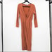 L'Academie The Judy Midi Dress in Terracotta Size: Small