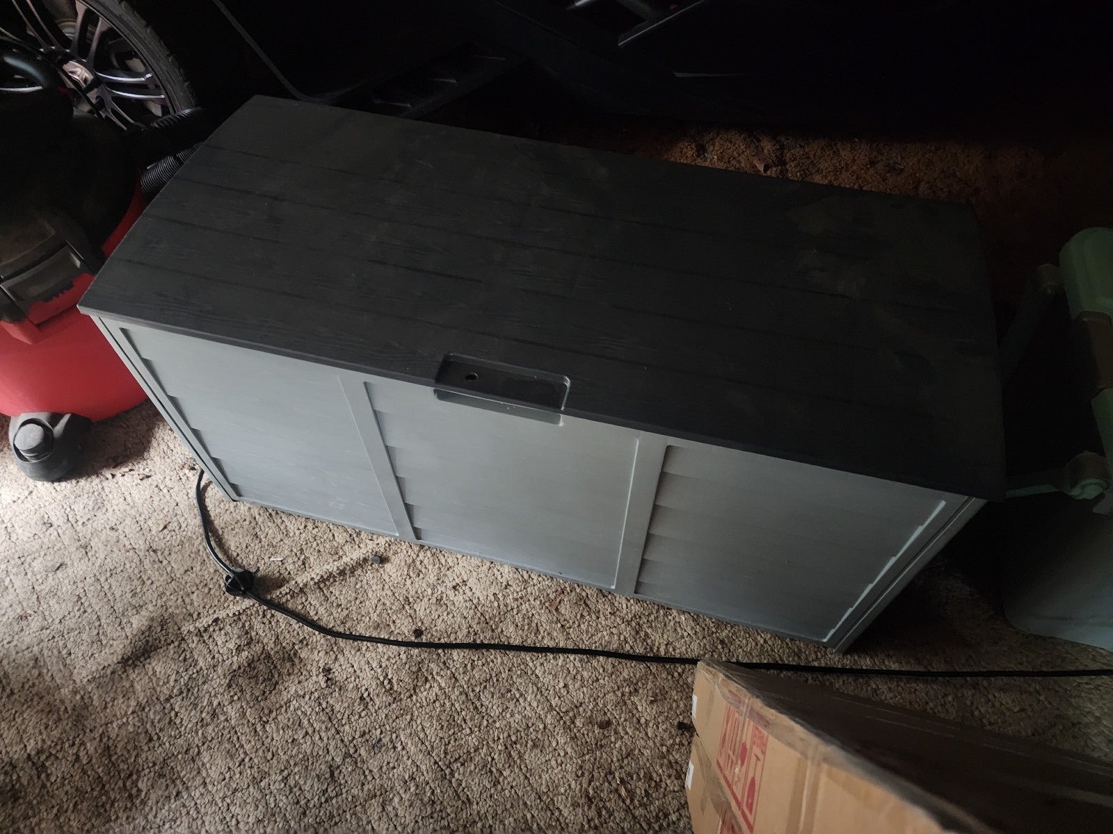 Storage deck box 75 gallons GREAT FOR 12 FT HALLOWEEN decore