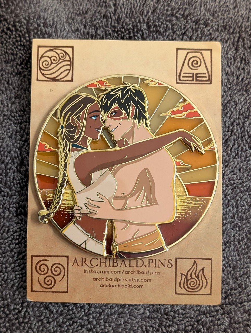ATLA Zutara Stained Glass Jumbo Fantasy Pin