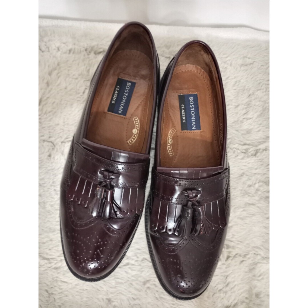 Bostonian Classics Wing Tip Burg Tassel Kiltie Loafers Oxfords Mens Size 8.5 M