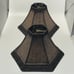 Vintage Pair Brown Woven Wicker Rattan Lamp Shades Hexagon Cottage Core 9x13.5