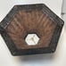 Vintage Pair Brown Woven Wicker Rattan Lamp Shades Hexagon Cottage Core 9x13.5