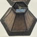 Vintage Pair Brown Woven Wicker Rattan Lamp Shades Hexagon Cottage Core 9x13.5